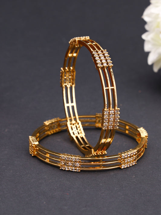 Giftssho Bangles With Diamond & Mossanite Stones