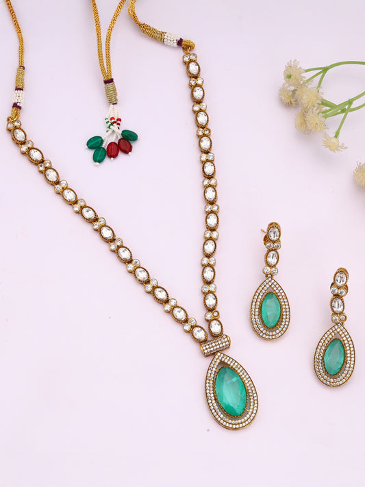 Giftssho Moissanite Polki Necklace Set