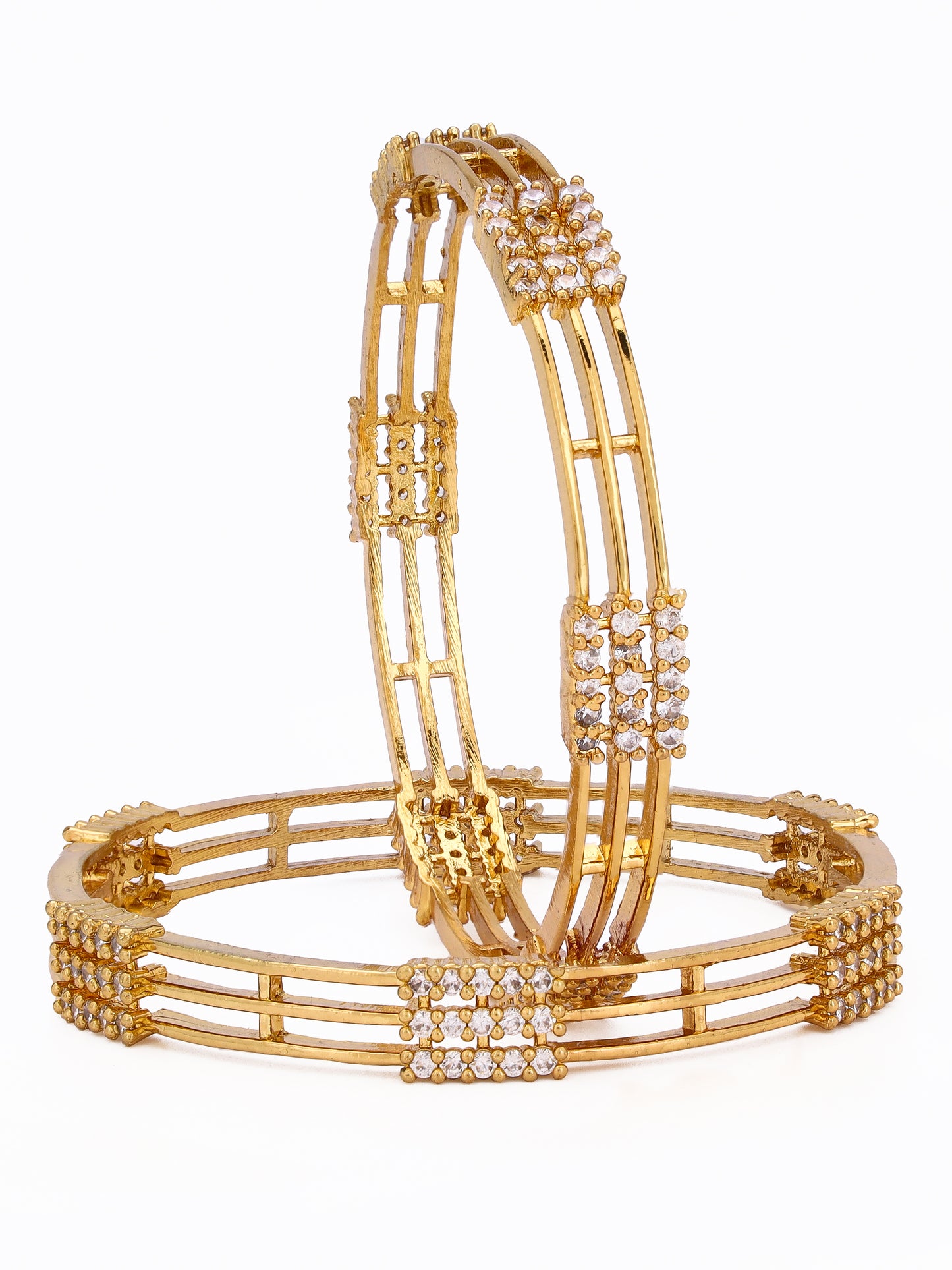 Giftssho Bangles With Diamond & Mossanite Stones