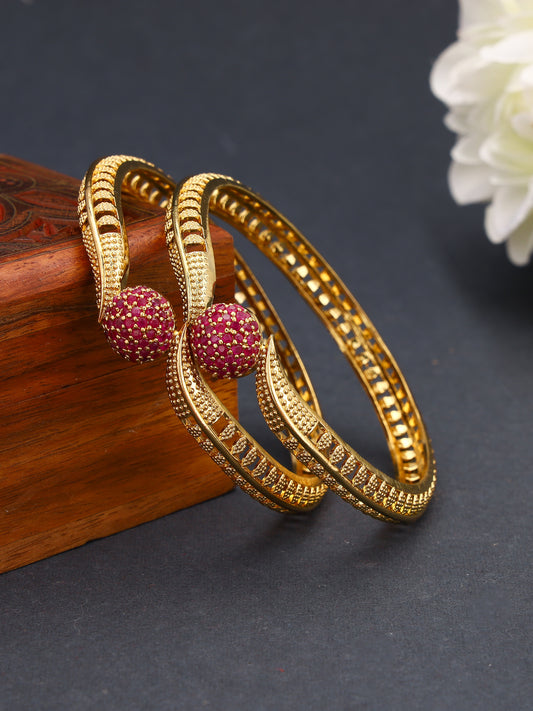 Giftssho Bangles With Diamond & Mossanite Stones