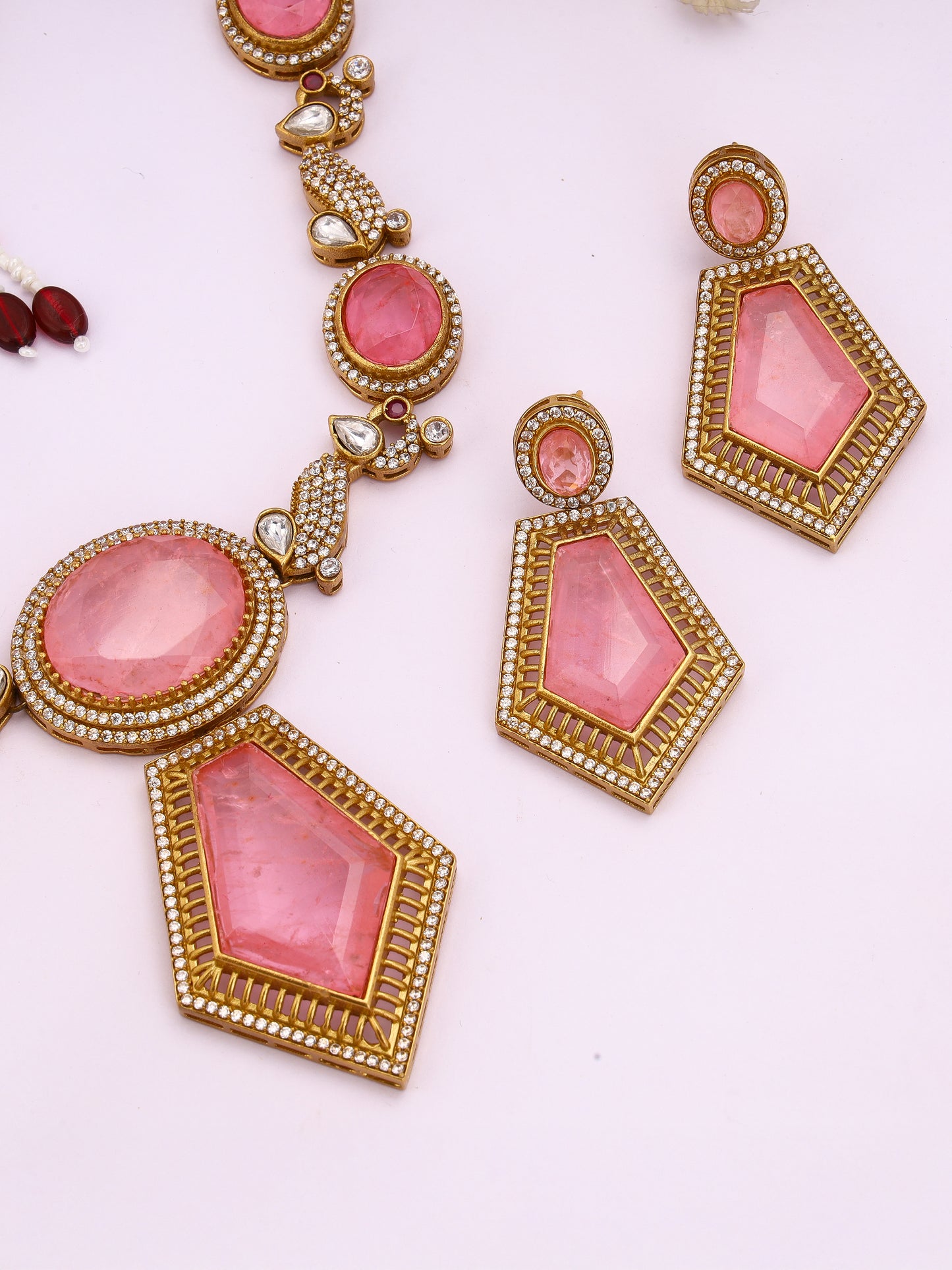 Giftssho Moissanite Polki Necklace Set