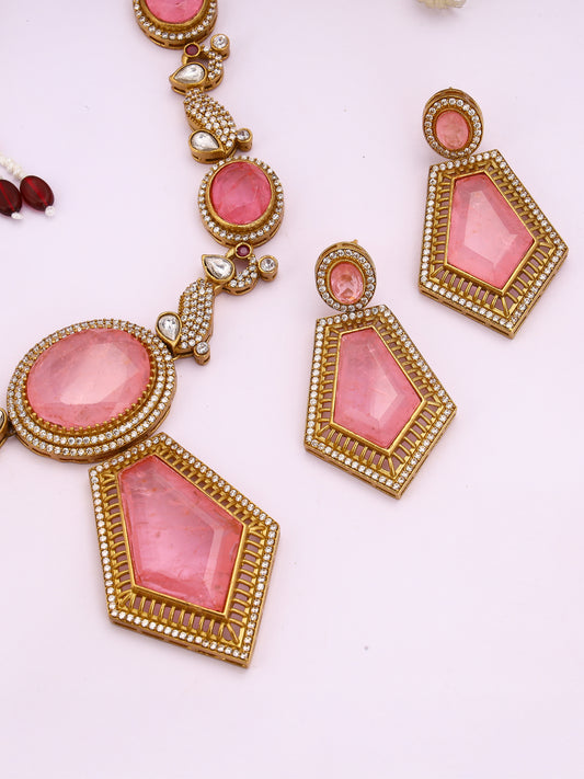 Giftssho Moissanite Polki Necklace Set