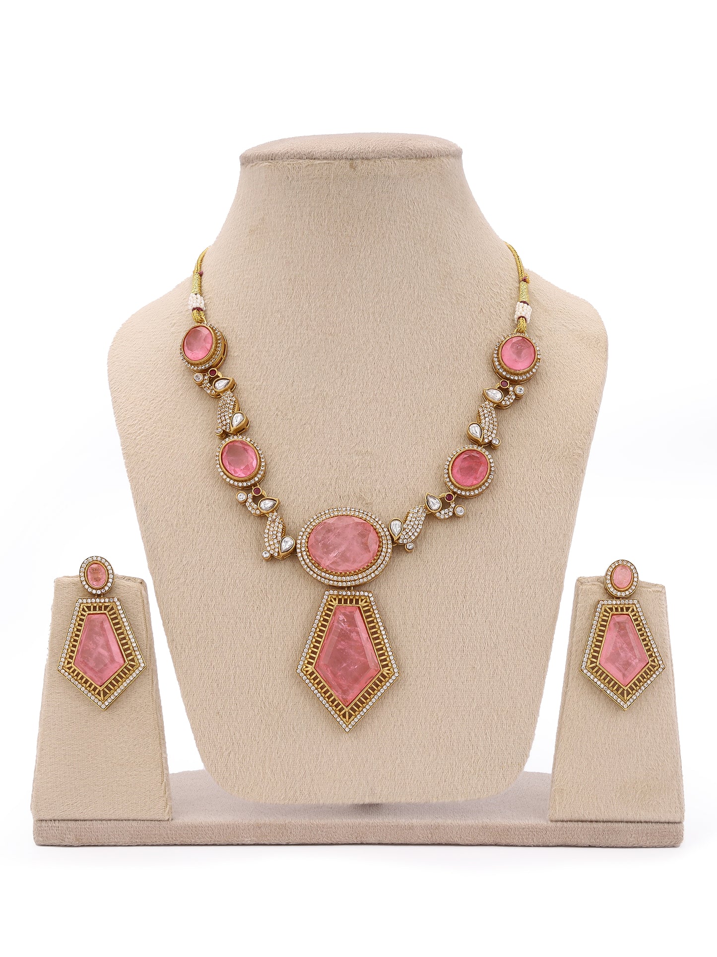 Giftssho Moissanite Polki Necklace Set