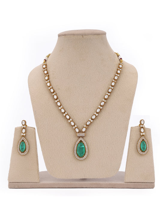 Giftssho Moissanite Polki Necklace Set