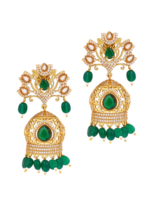 Giftssho Brass  Handmade Indian Traditional Golden Religion Handcrafted Special Popular Earrings